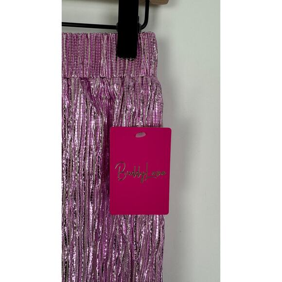 Buddy Love Veronica Textured Shorts Outfit Set Pink Metallic Womens Small New - Picture 12 of 14